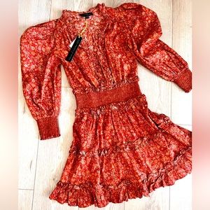 House of Harlow, rust mini dress.